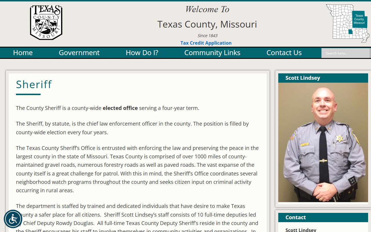 Texas County Justice Center inmate records sheriff page